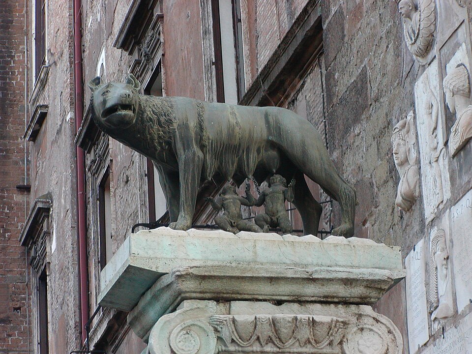 Romulus und Remus mit der Wölfin
