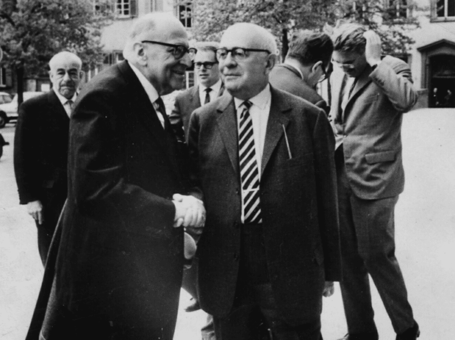Adorno und Horkheimer (1965) mit Habermas